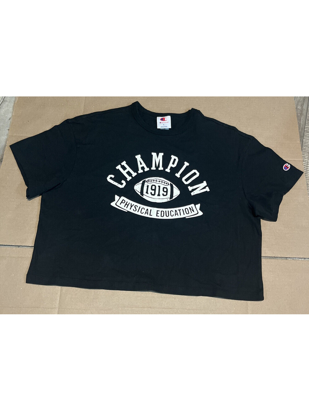 New! Champion Women's Black and White Crop-top Size Large Gym Gear Vintage